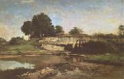 Charles-Francois Daubigny The Flood-Gate at Optevoz (mk05) France oil painting artist